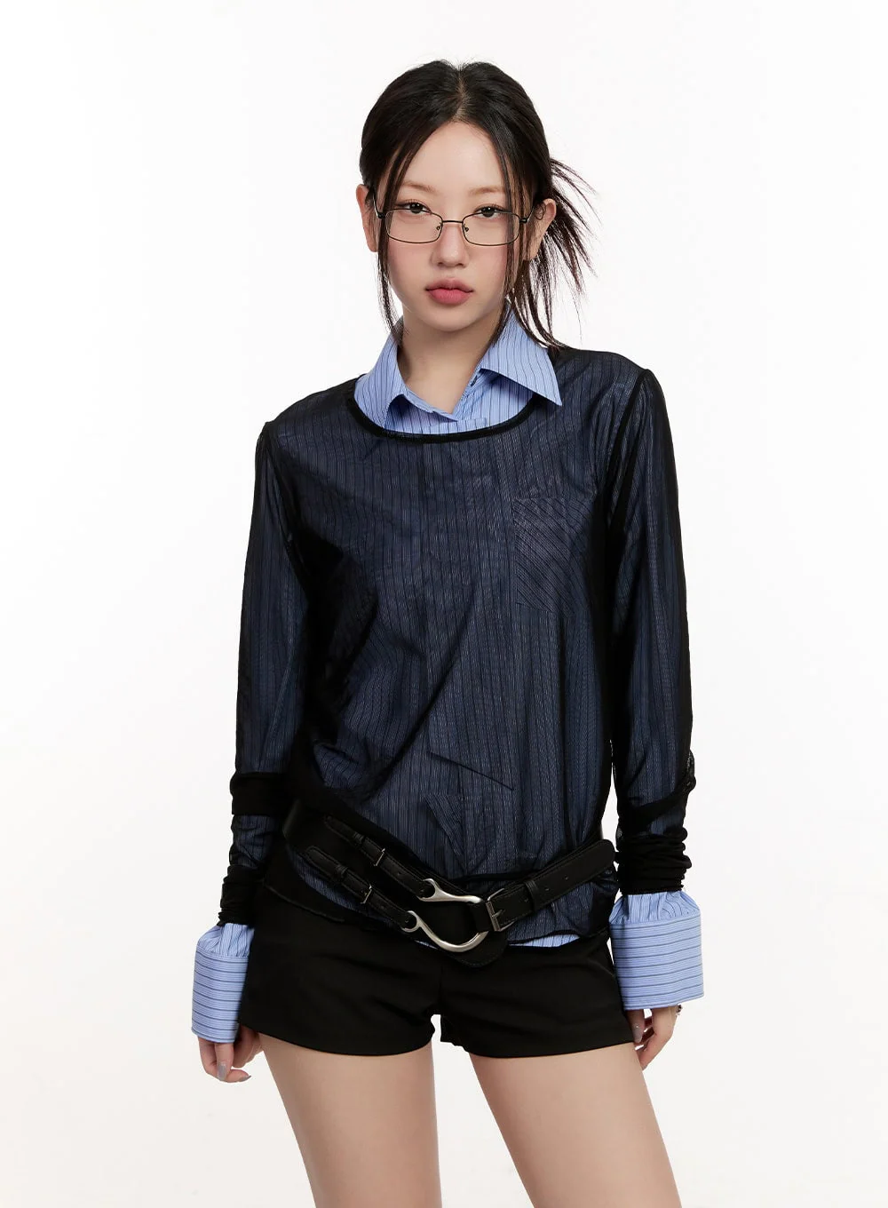Sheer Long-Sleeve Layering Top CM510 - Image 12