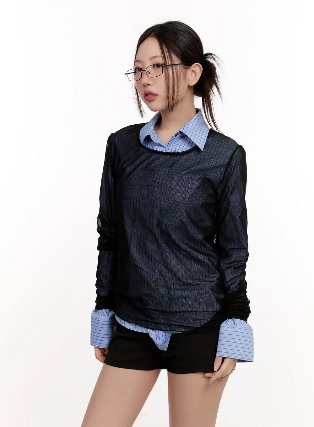 Sheer Long-Sleeve Layering Top CM510 - Image 5