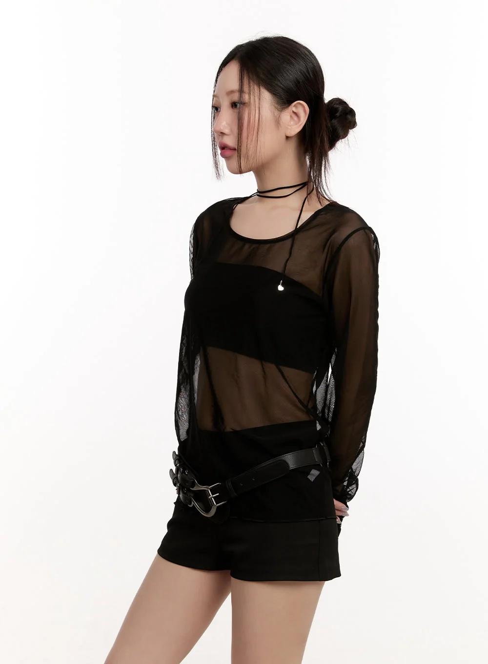 Sheer Long-Sleeve Layering Top CM510 - Image 6