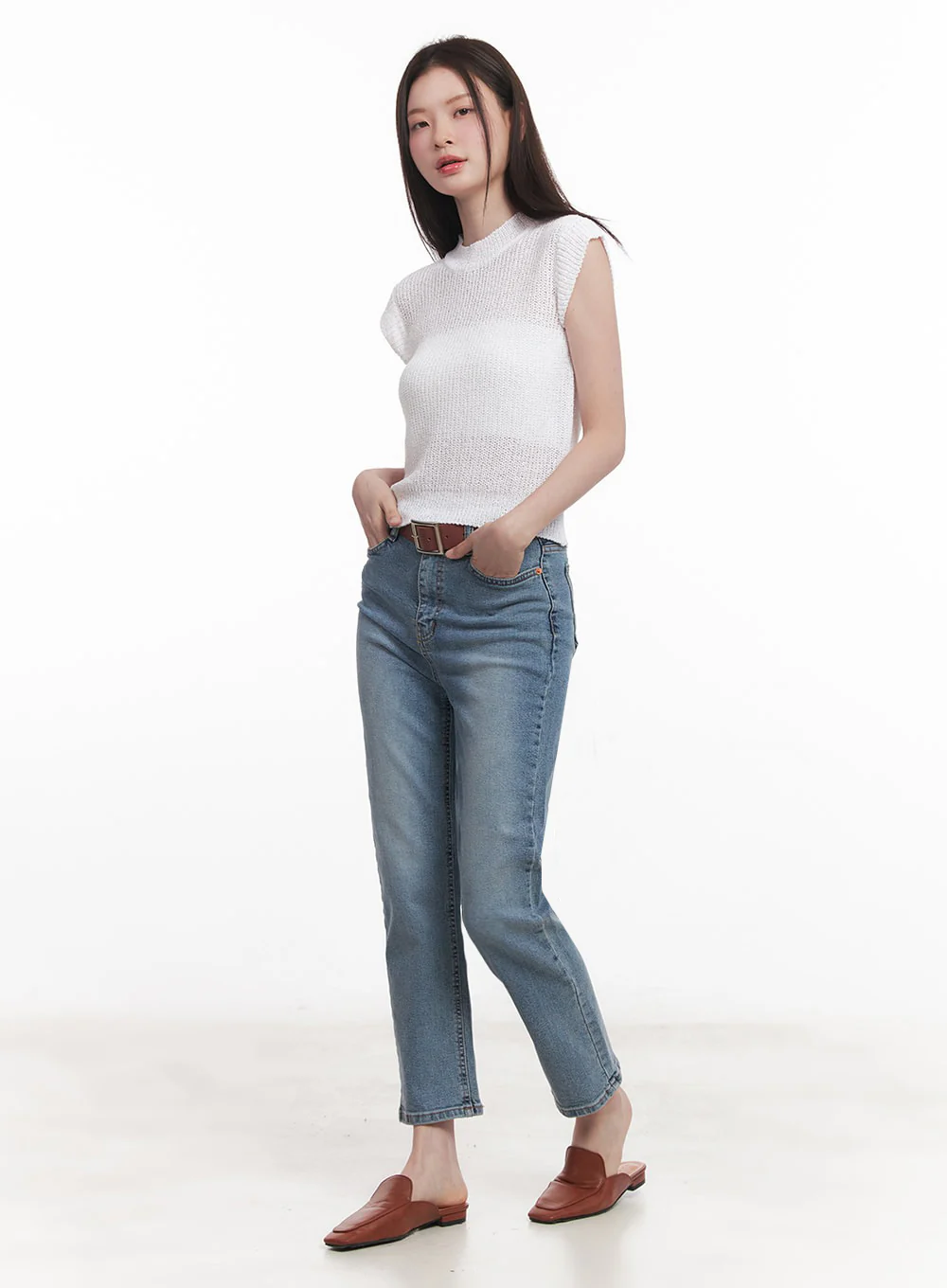 Sheer Mock-Neck Knit Top IY508 - Image 12