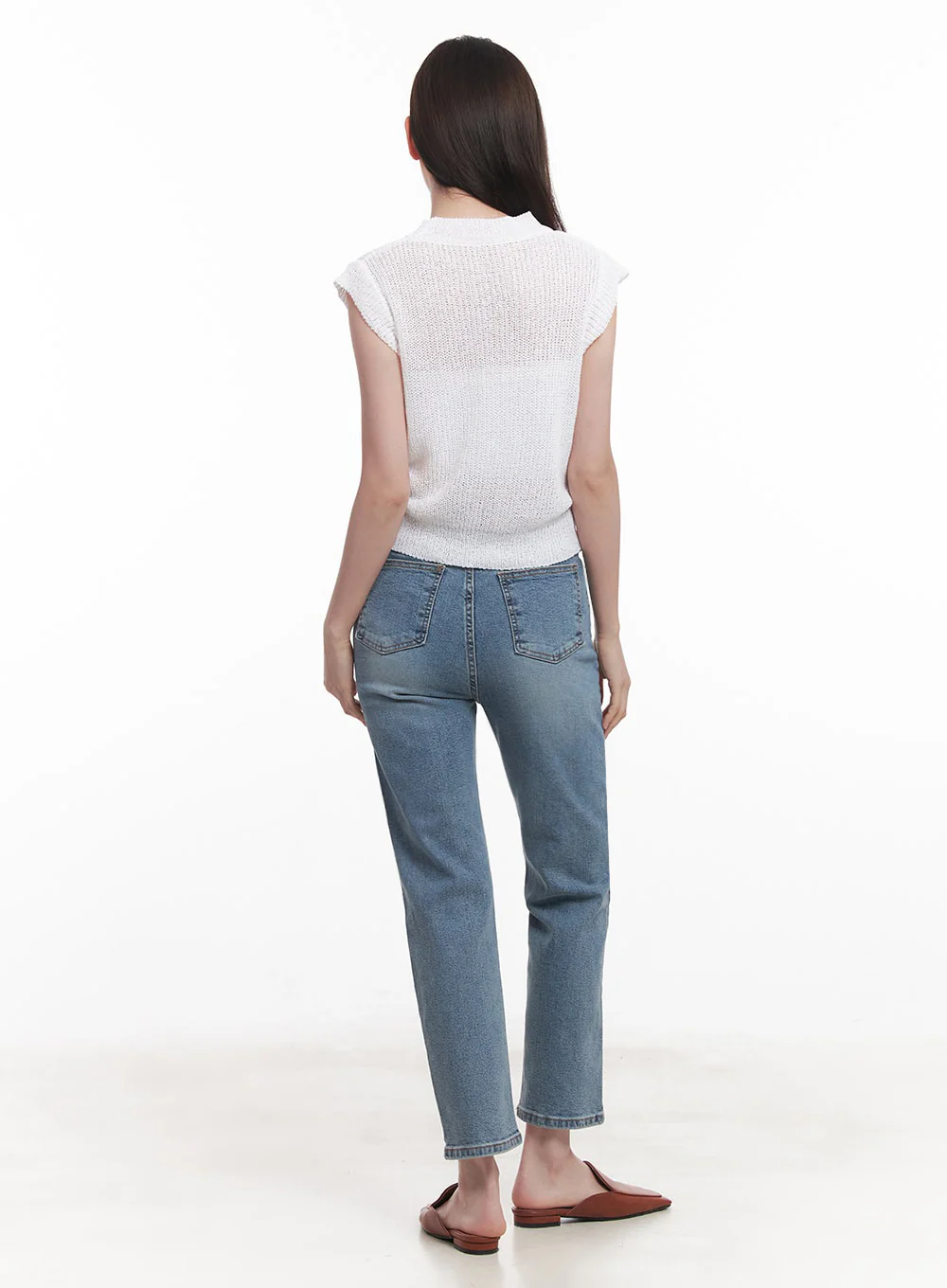 Sheer Mock-Neck Knit Top IY508 - Image 13