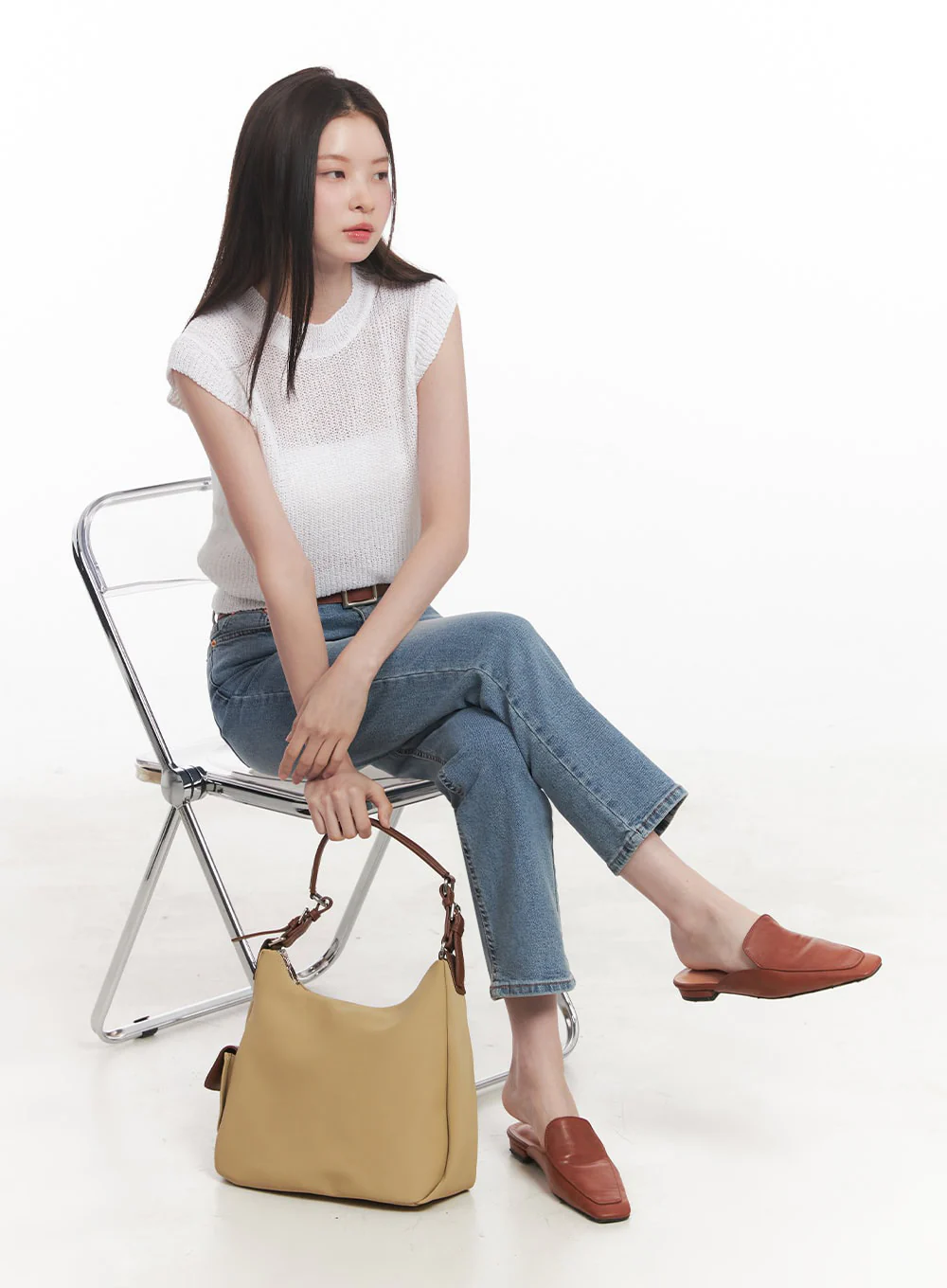 Sheer Mock-Neck Knit Top IY508 - Image 14