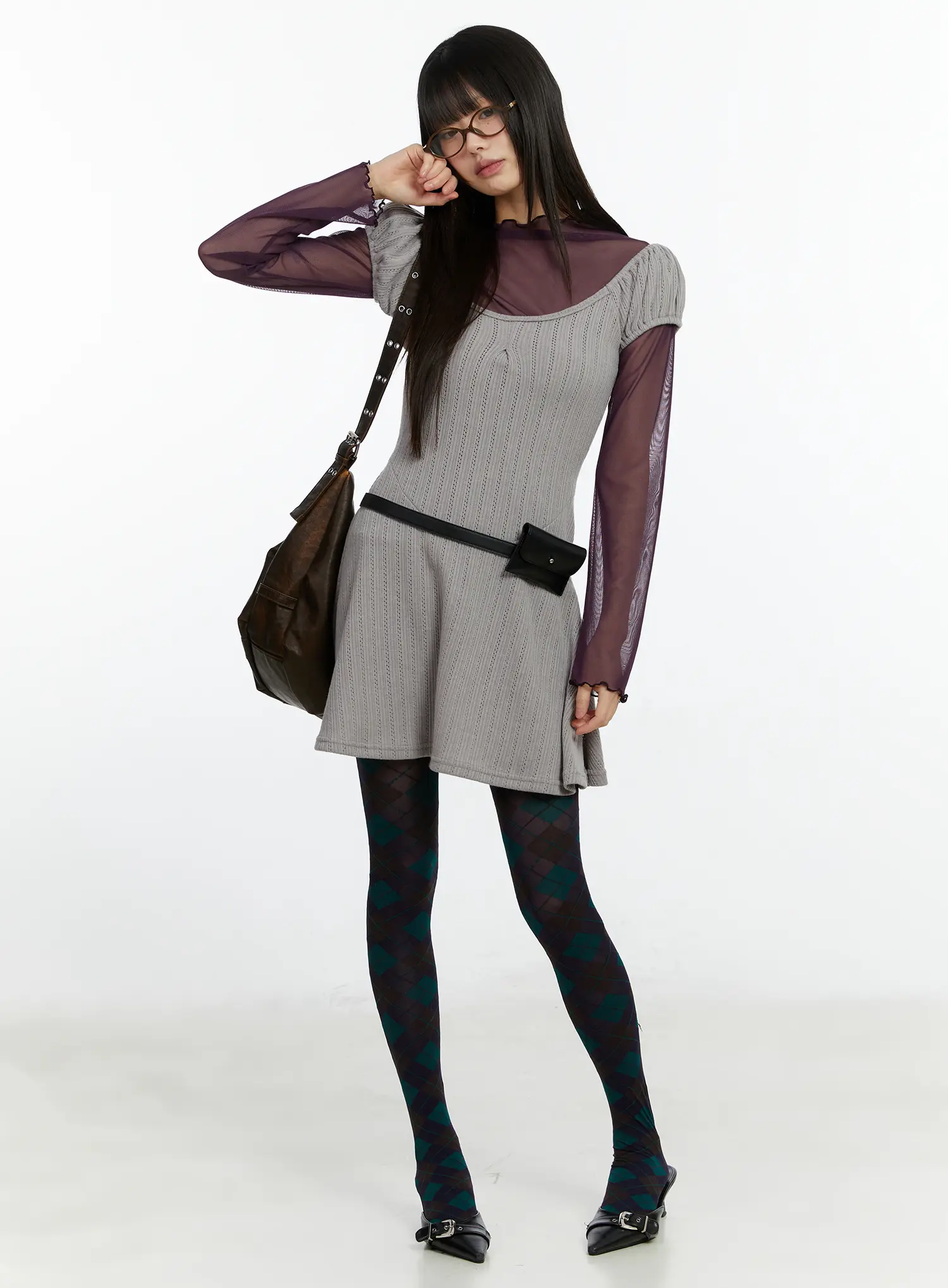 Sheer Mock Neck Long Sleeve Top CF509 - Image 7