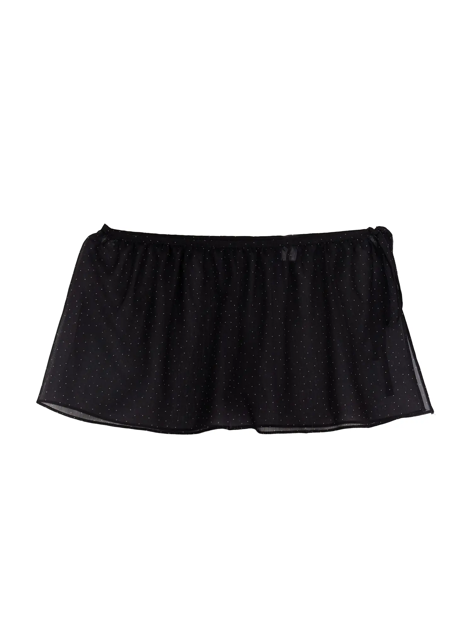 Sheer Polda Dot Mini Wrap Skirt CJ530 - Image 9