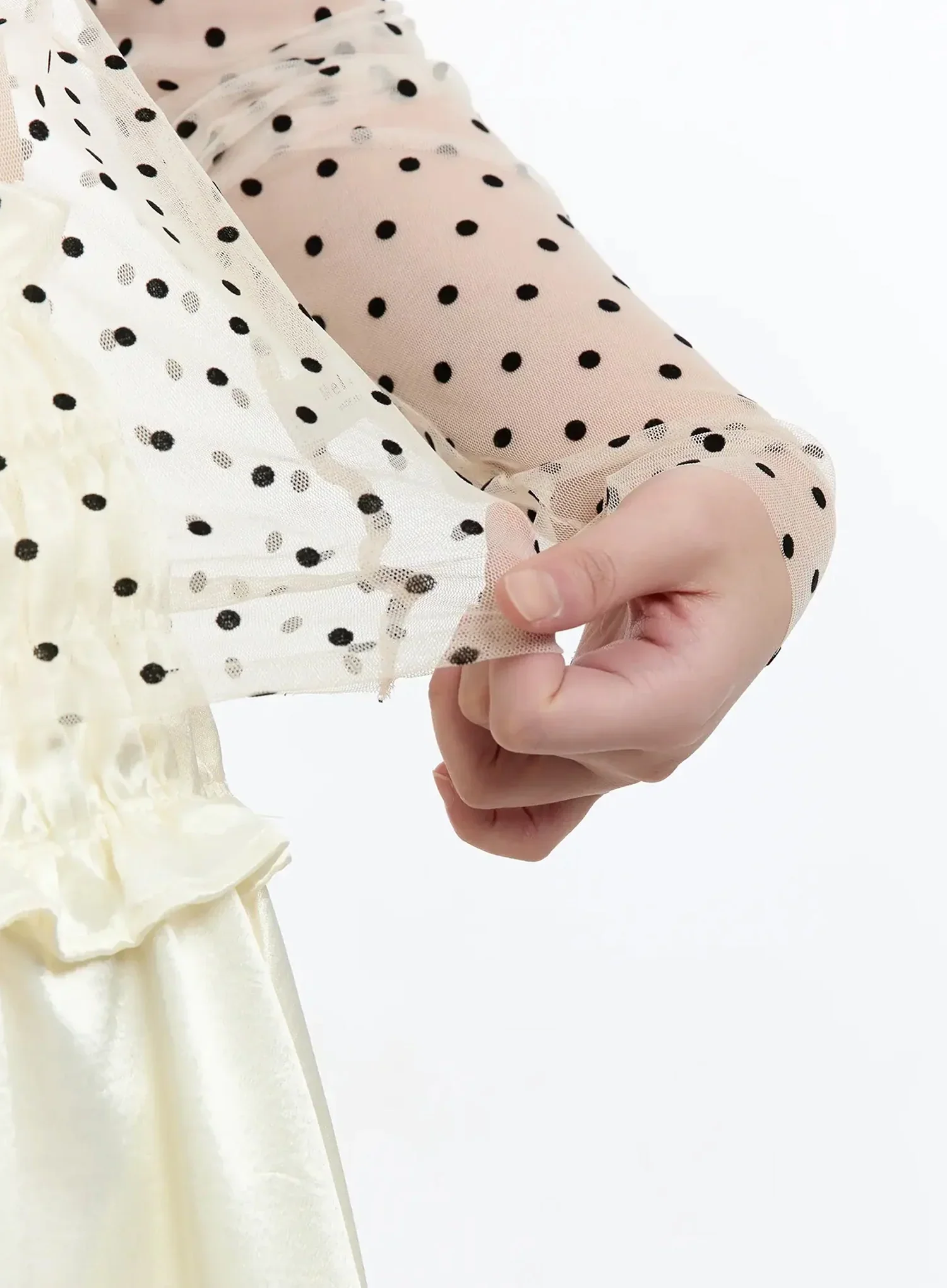 Sheer Polka Dot Long Sleeve Top IM519 - Image 10