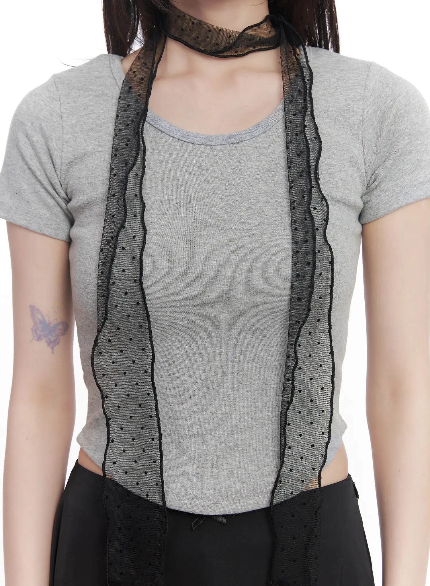Sheer Polka Dot Scarf CU520 - Image 2