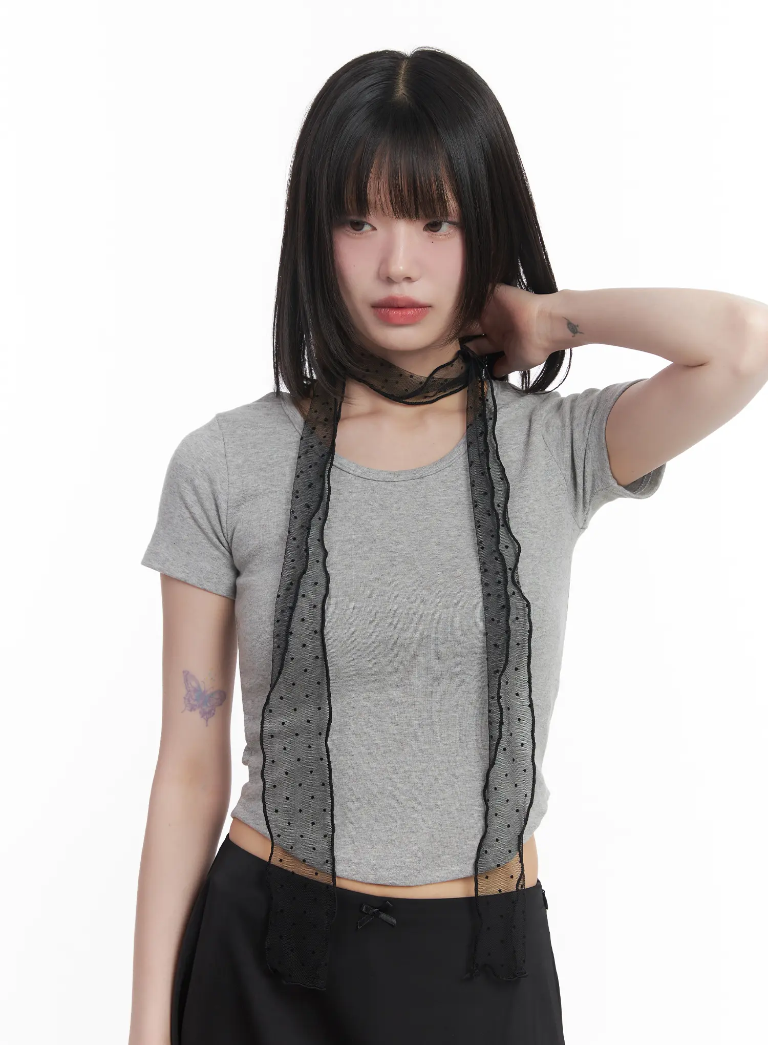 Sheer Polka Dot Scarf CU520 - Image 4
