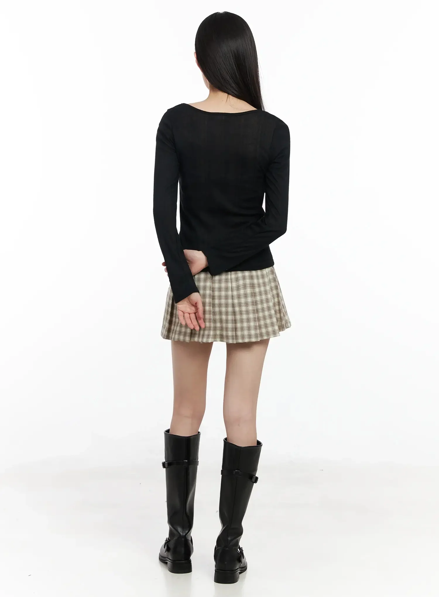 Sheer Ribbed Long Sleeve Top IM530 - Image 10