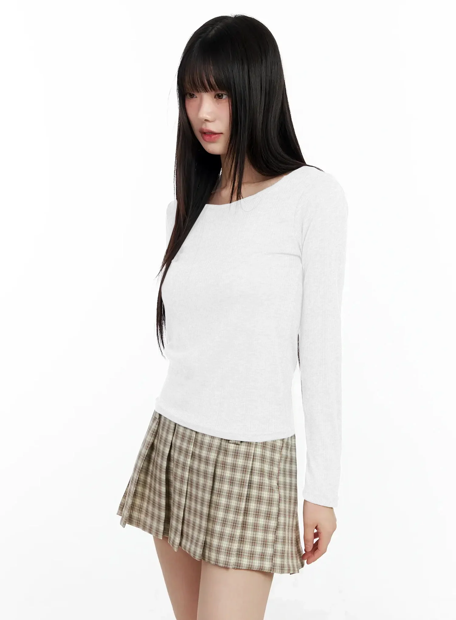 Sheer Ribbed Long Sleeve Top IM530 - Image 12