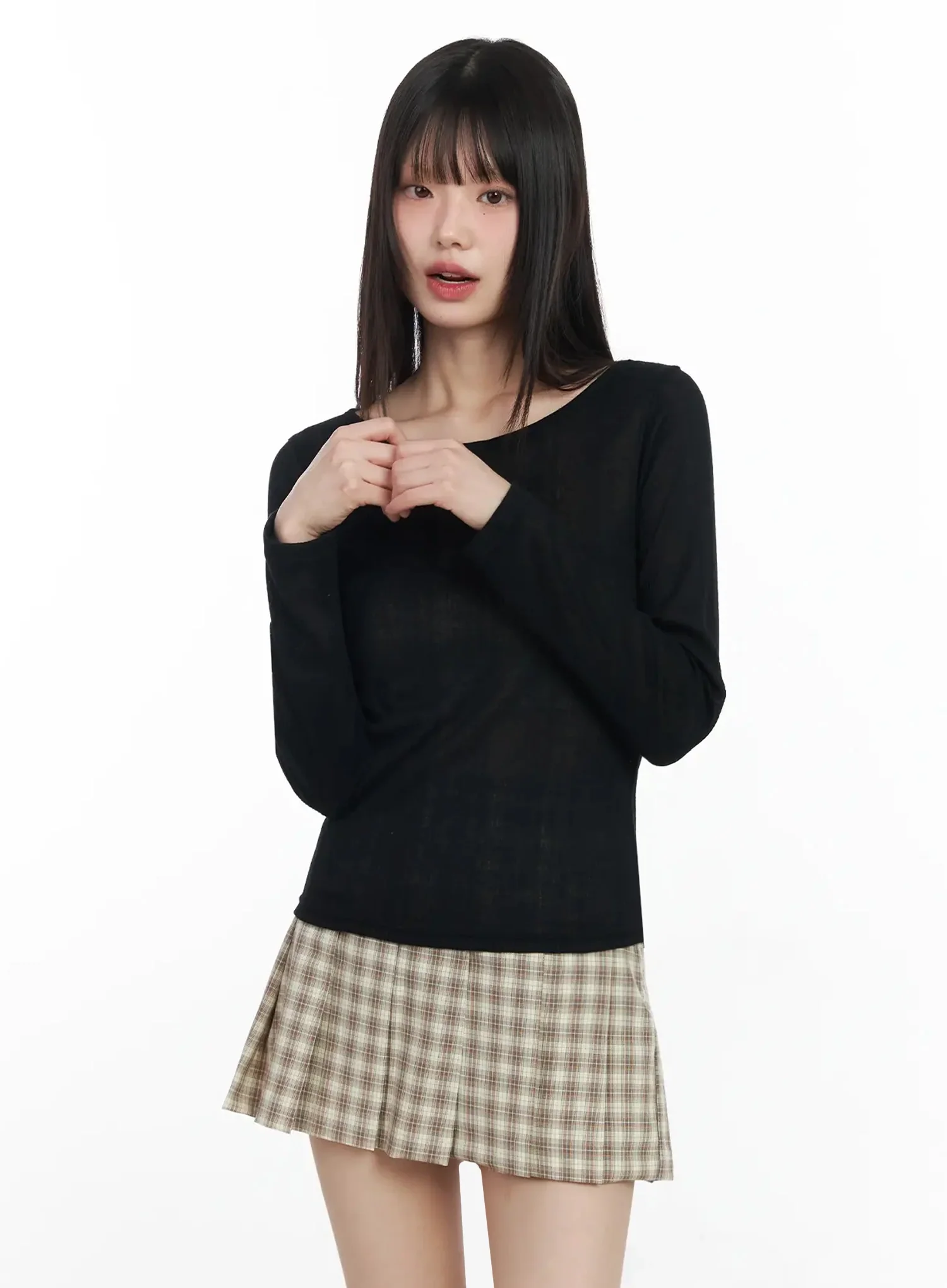 Sheer Ribbed Long Sleeve Top IM530 - Image 7