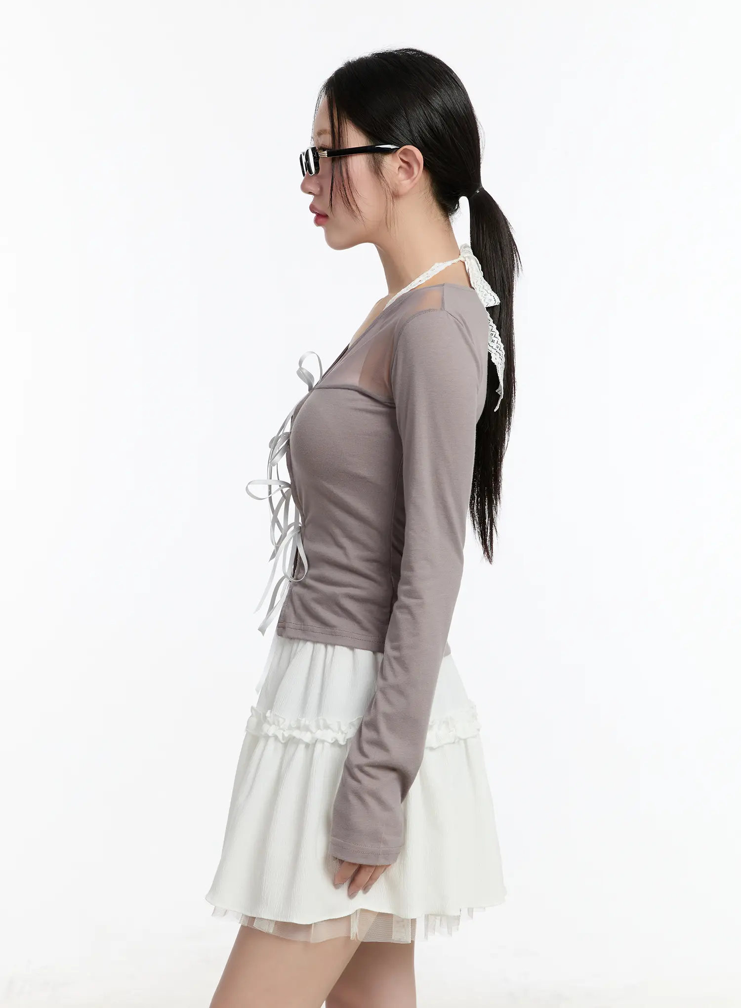 Sheer Ribbon Mesh Cardigan CM511 - Image 6