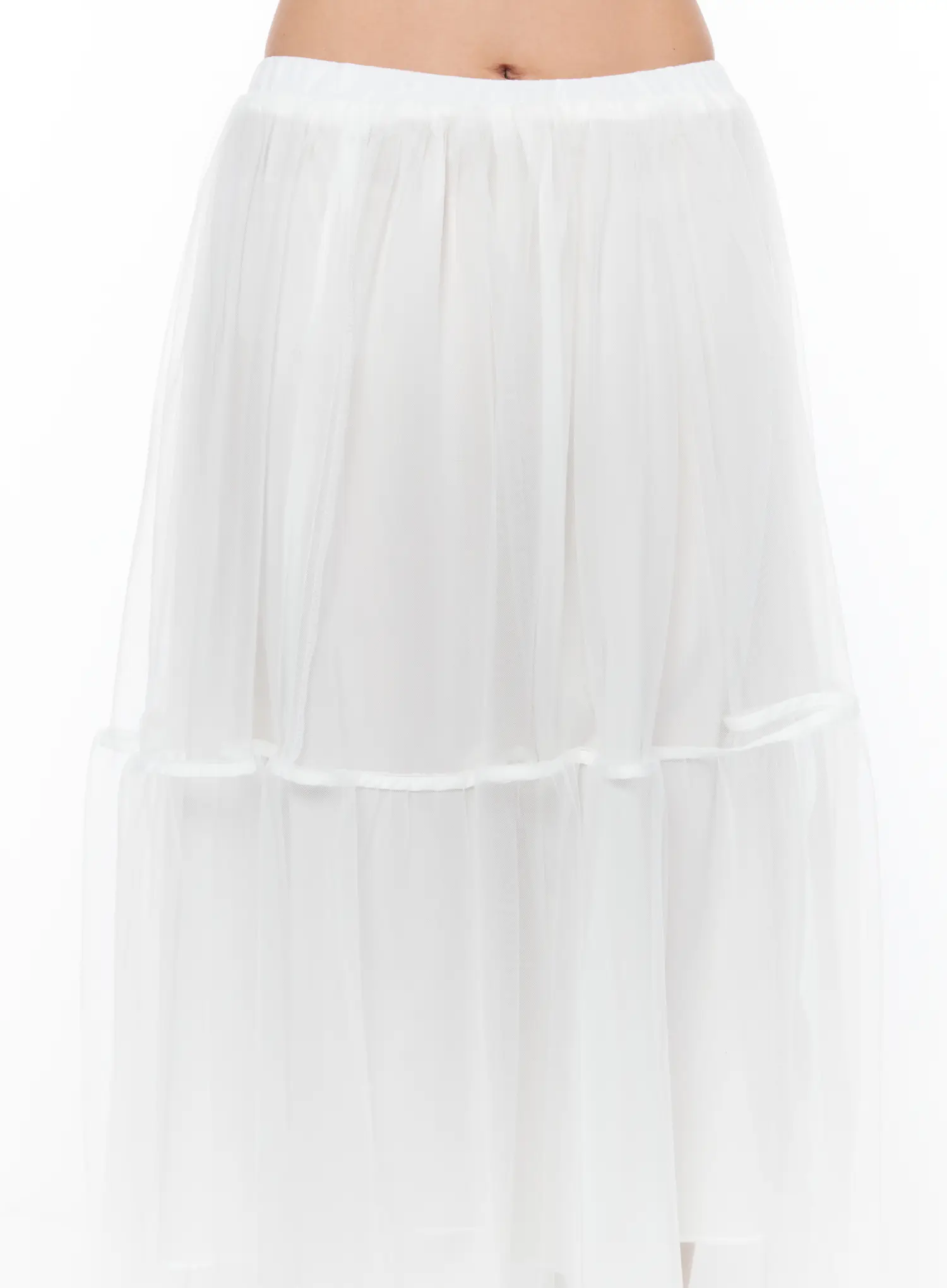 Sheer Tiered Tulle Maxi Skirt CA527 - Image 8