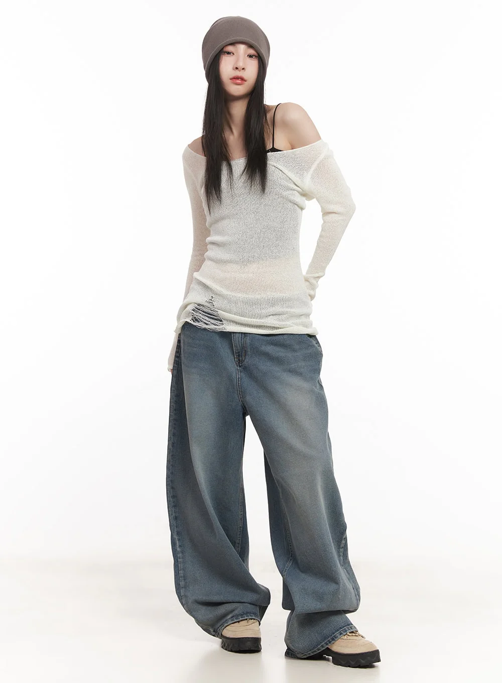 Shelly Washed Baggy Jeans CM518 - Image 7