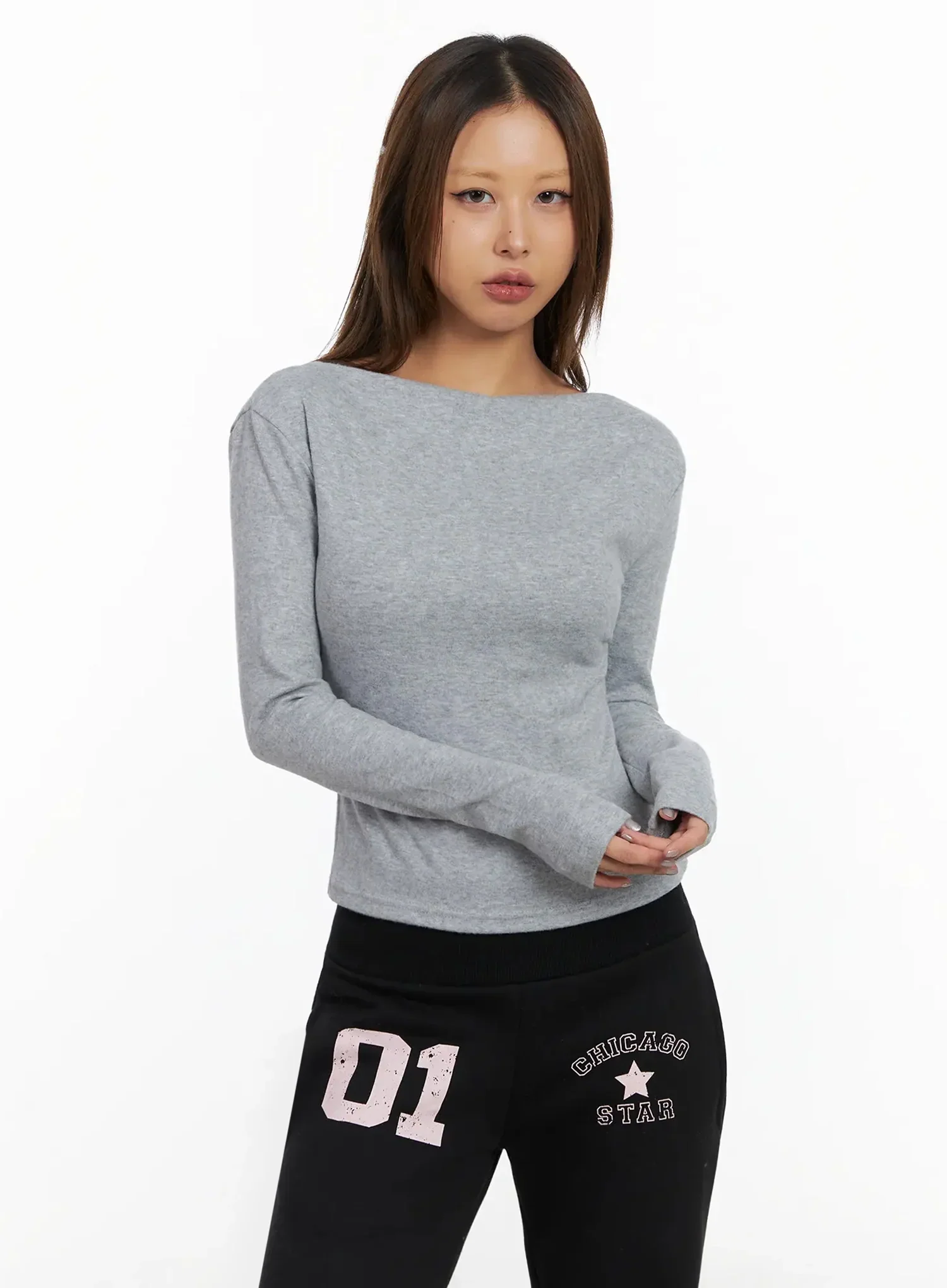 Shirred Boat Neck Top IN528 - Image 12