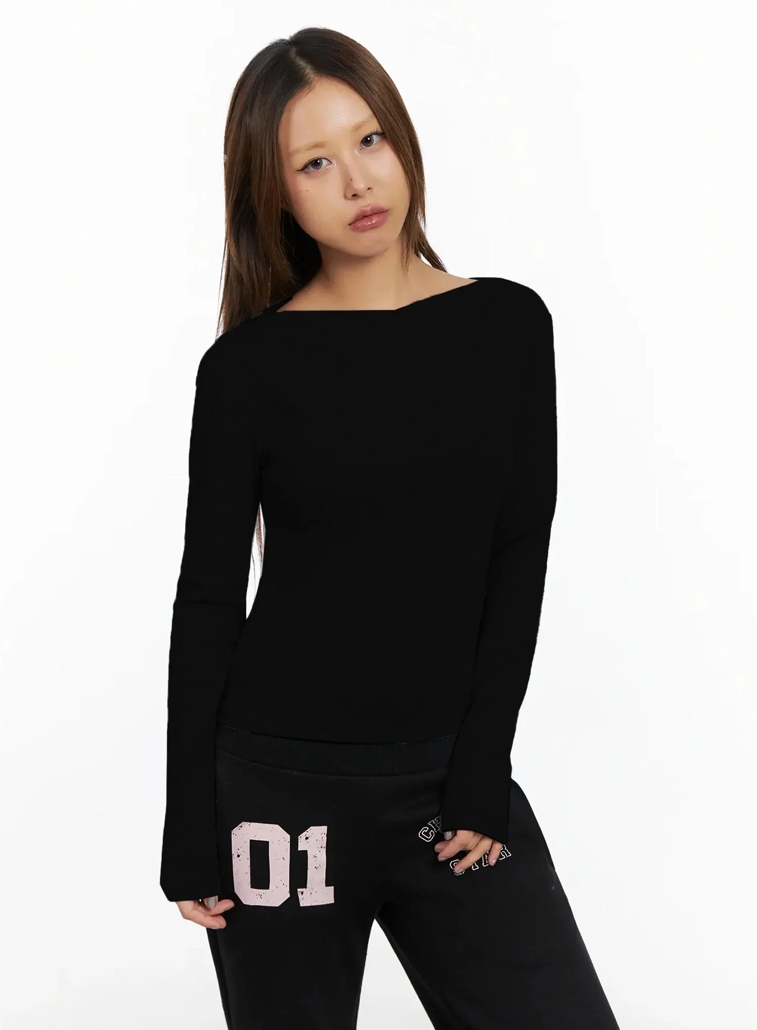 Shirred Boat Neck Top IN528 - Image 13