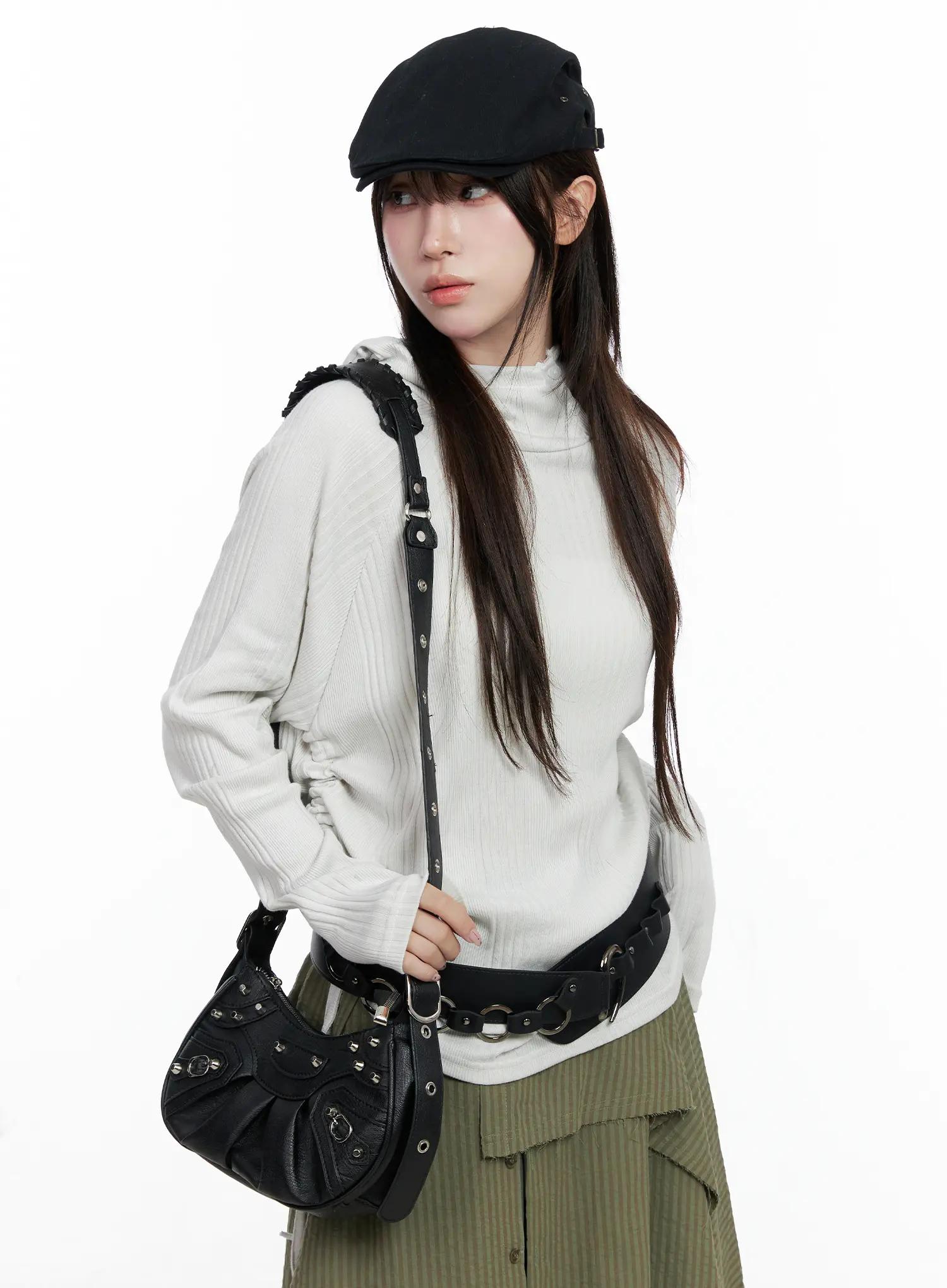 Shirred Button Hoodie CO520