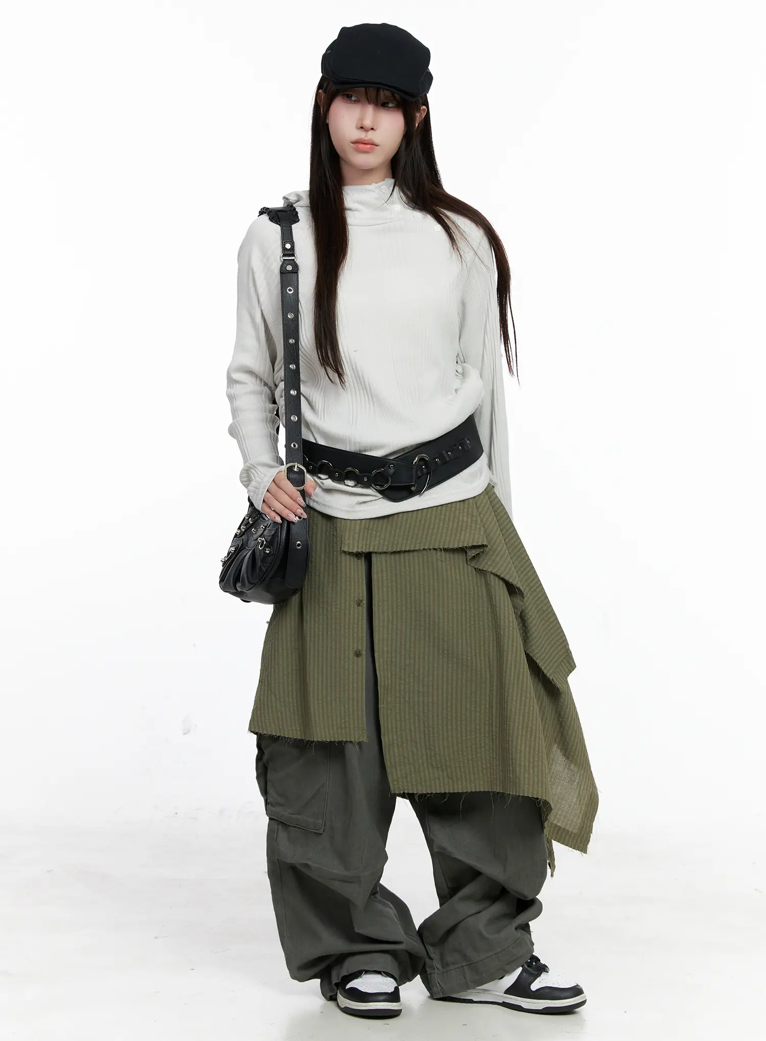Shirred Button Hoodie CO520 - Image 3