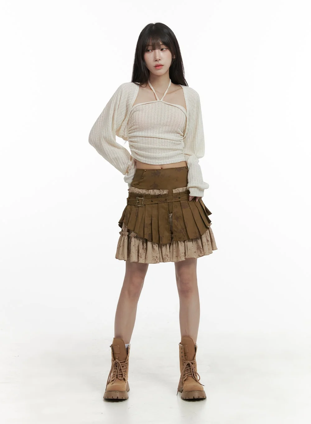 Shirred Halter and Bolero Cardigan Set CA426 - Image 2