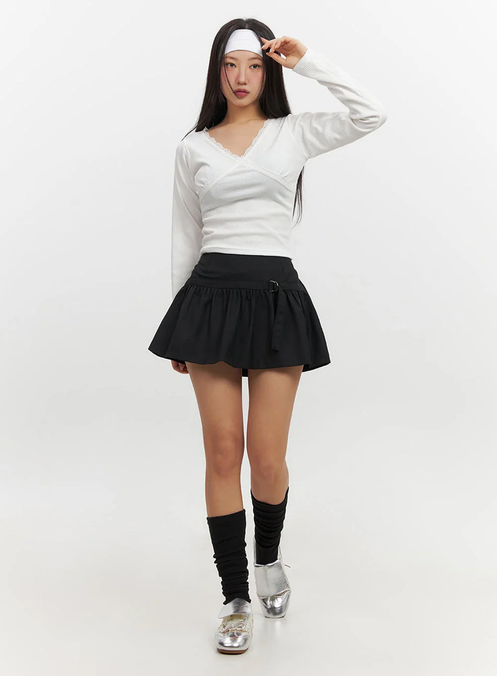 Shirred Mini Skirt IF510 - Image 7