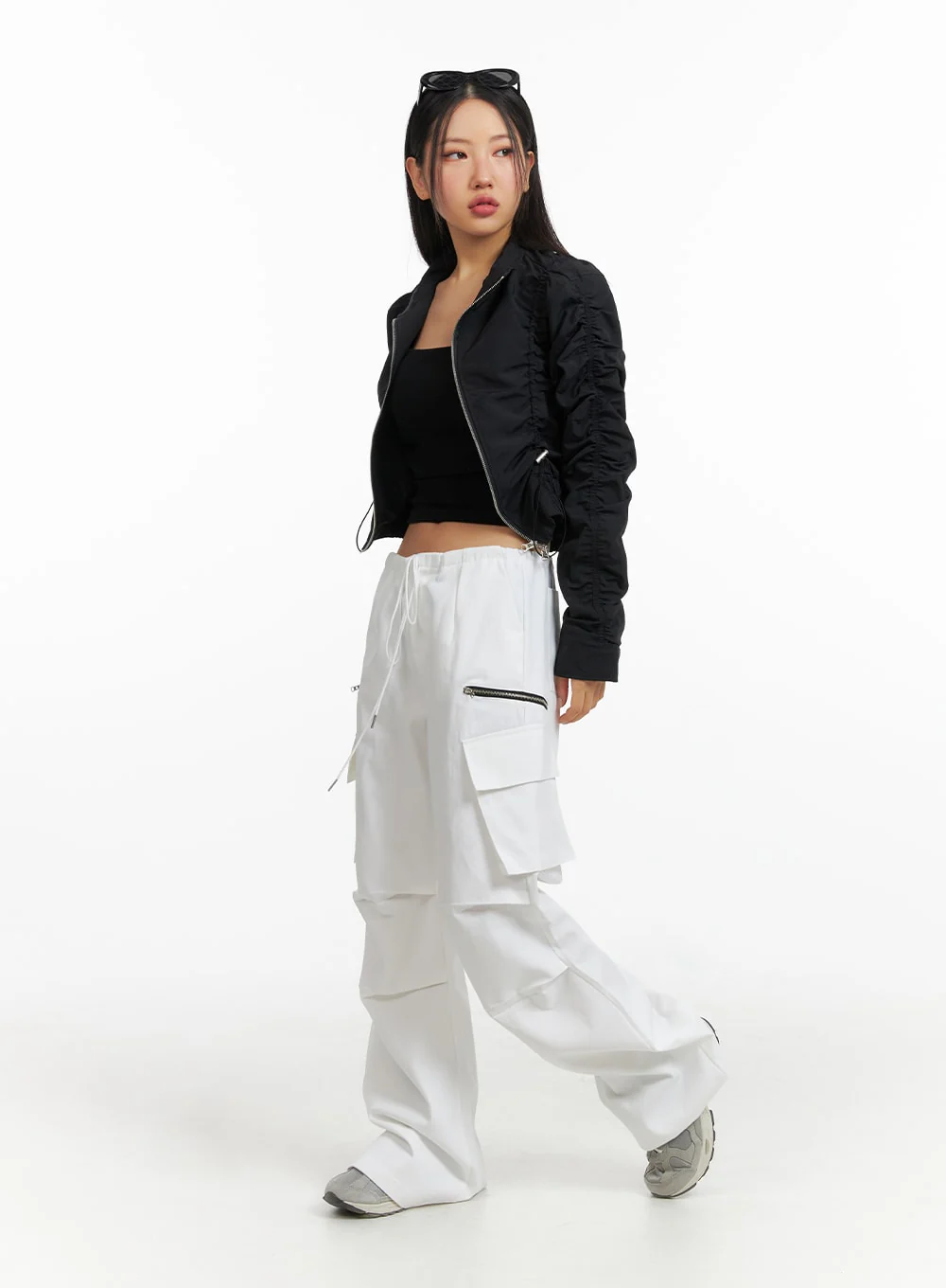 Shirred Nylon Crop Jacket CF414 - Image 6