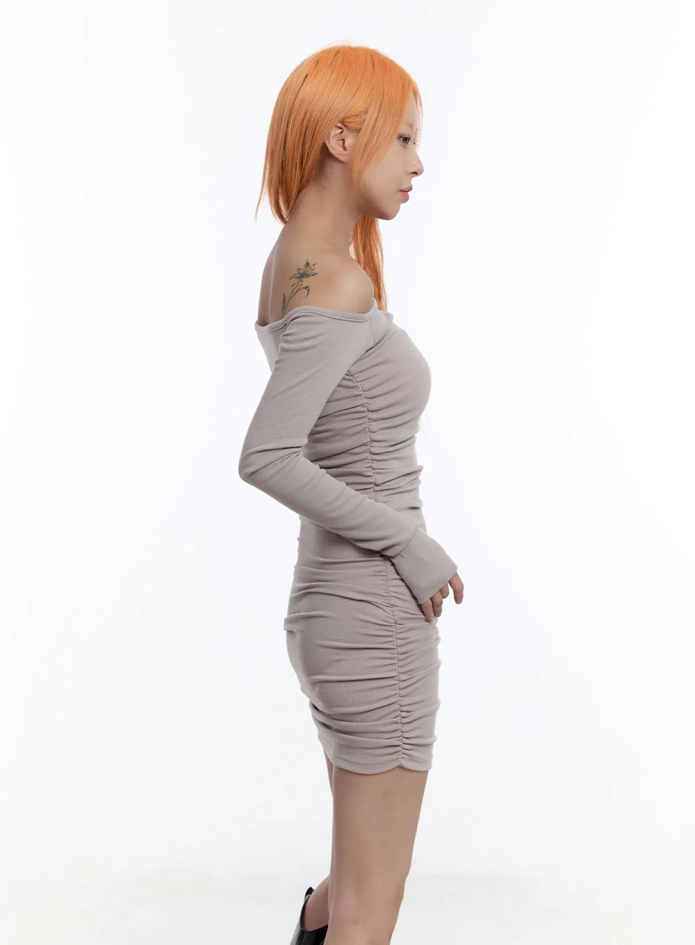 Shirred Off-Shoulder Mini Dress CY530 - Image 6