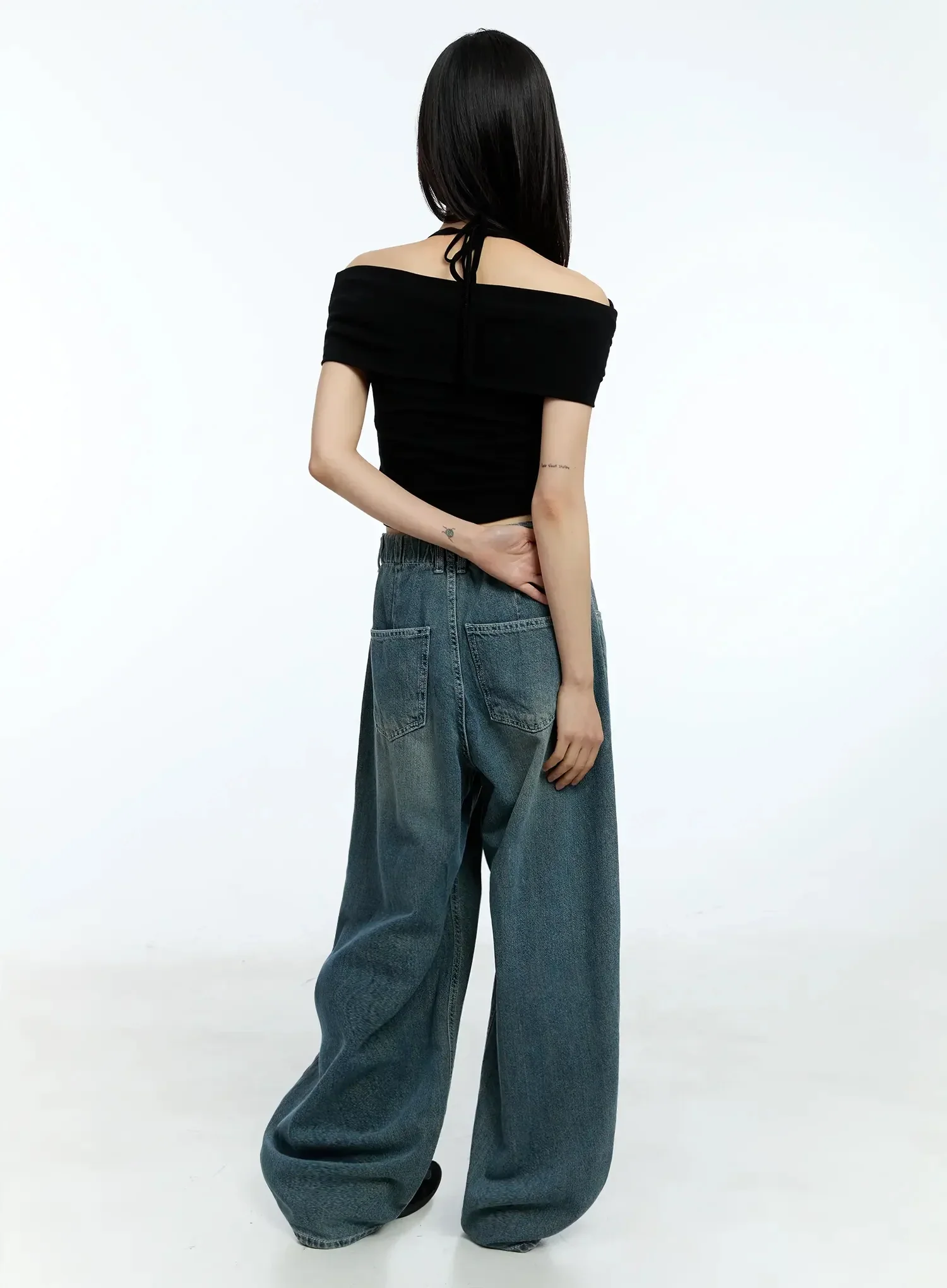 Shirred Off-Shoulder Short-Sleeve Tee IU525 - Image 14