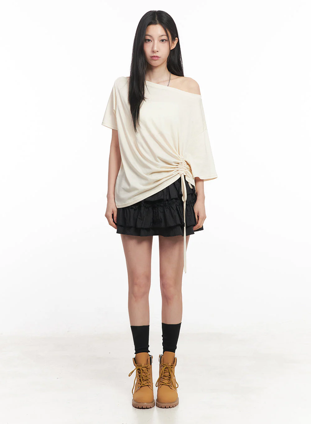 Shirred One-Shoulder Top IY516 - Image 5