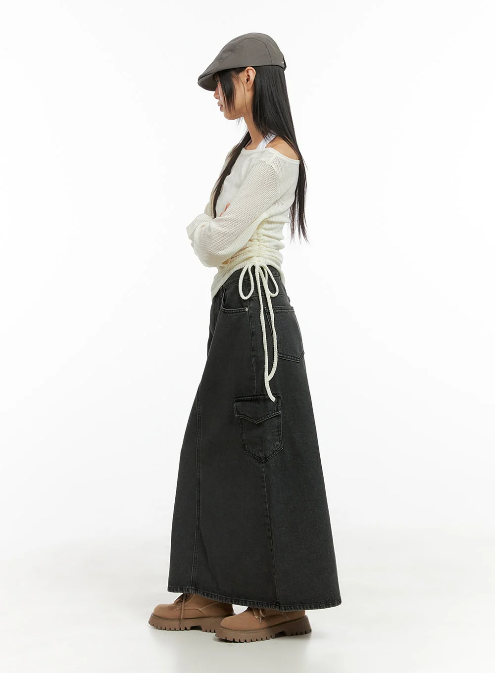 Shirred See-Through One Shoulder Top CG426 - Image 3