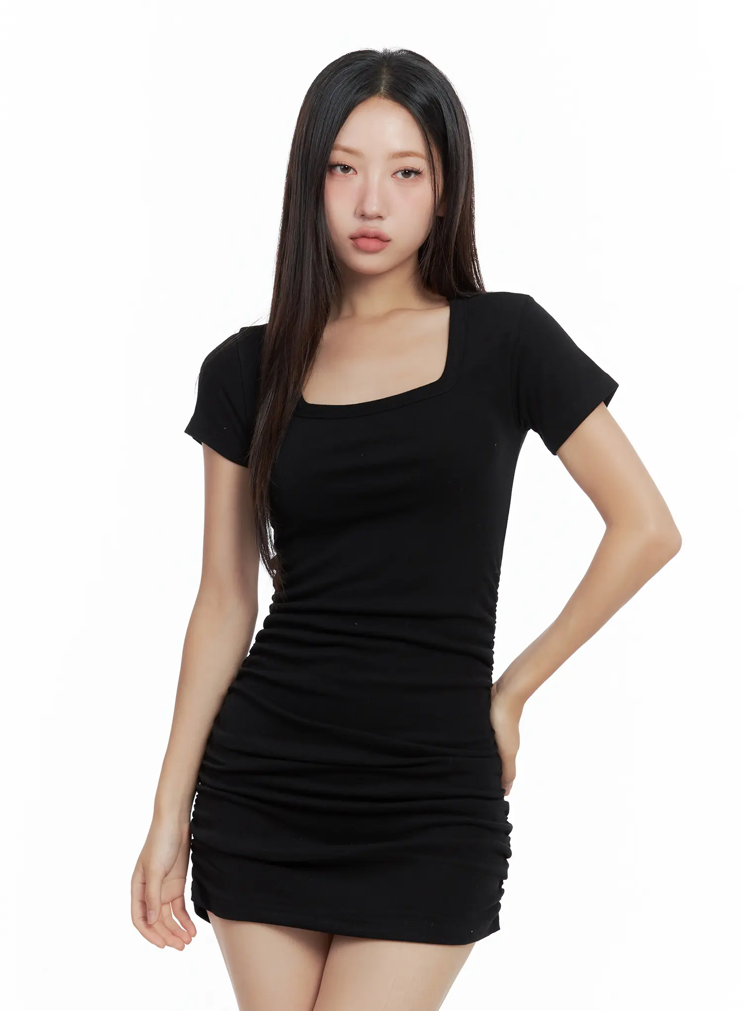 Shirred Square-Neck Mini Dress CL508 - Image 6