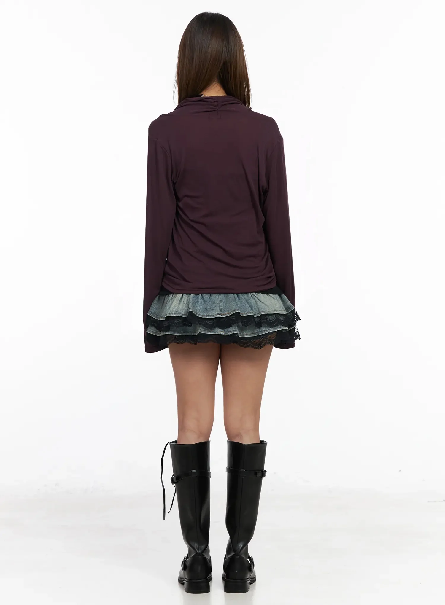 Shirred Wrap Long Sleeve Top IY515 - Image 12