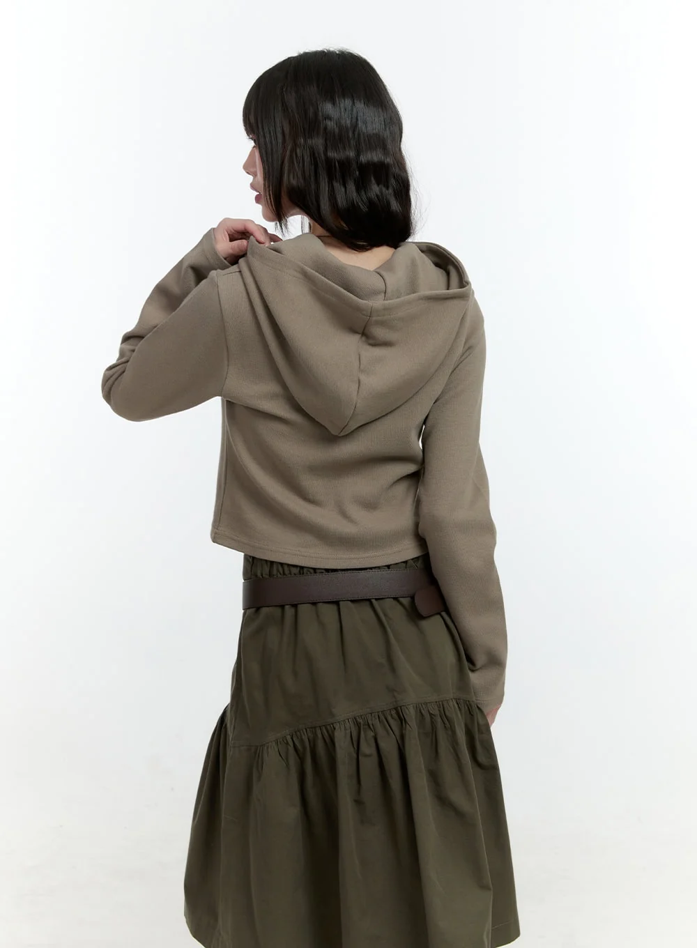 Shirring Buttoned Hooded Cardigan CF506 - Image 8