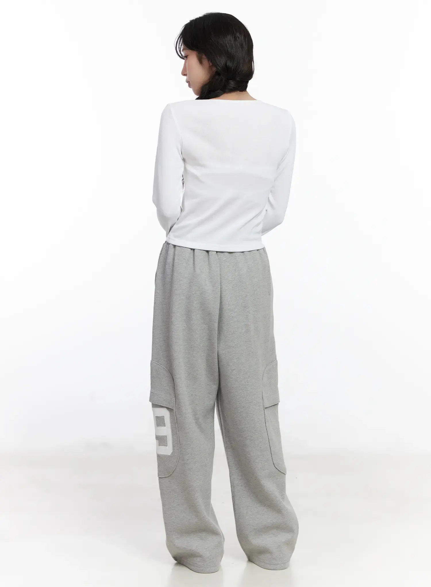 Shirring Heart Neck Long Sleeve Top CJ527 - Image 5