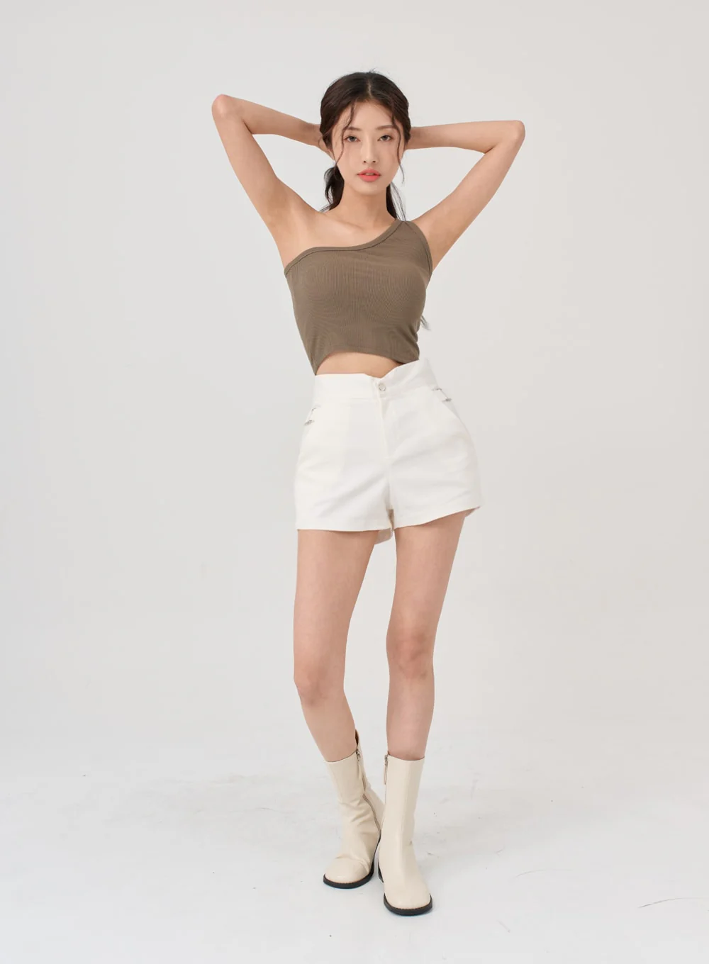 Side Belt Slit High Waist Short Pants IG18 - Image 6