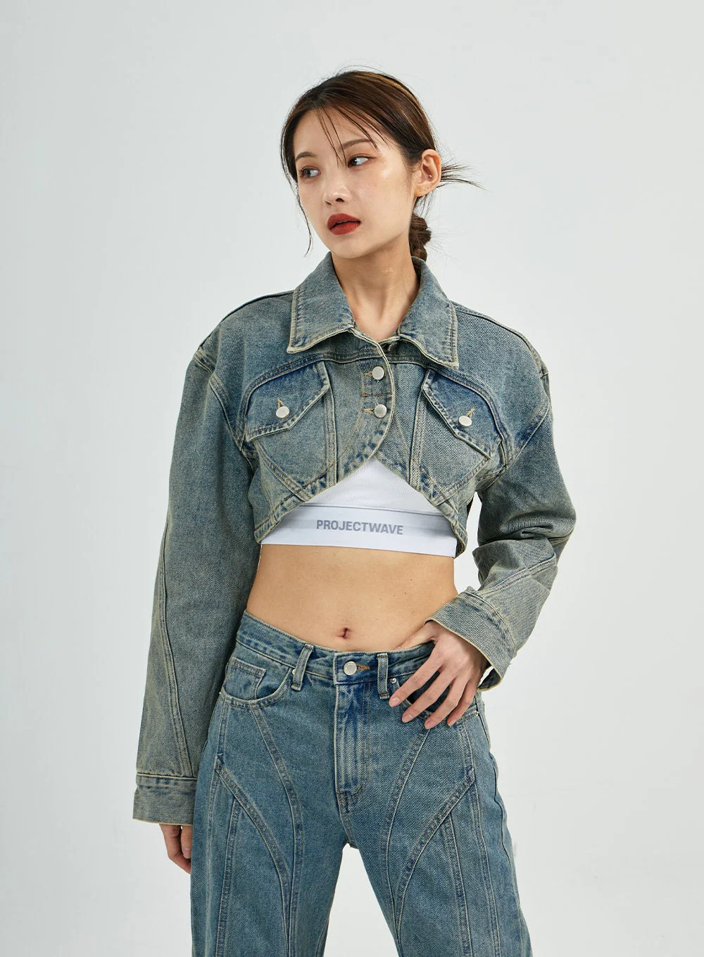 Silvia Washing Jeans Jacket CS27 - Image 9