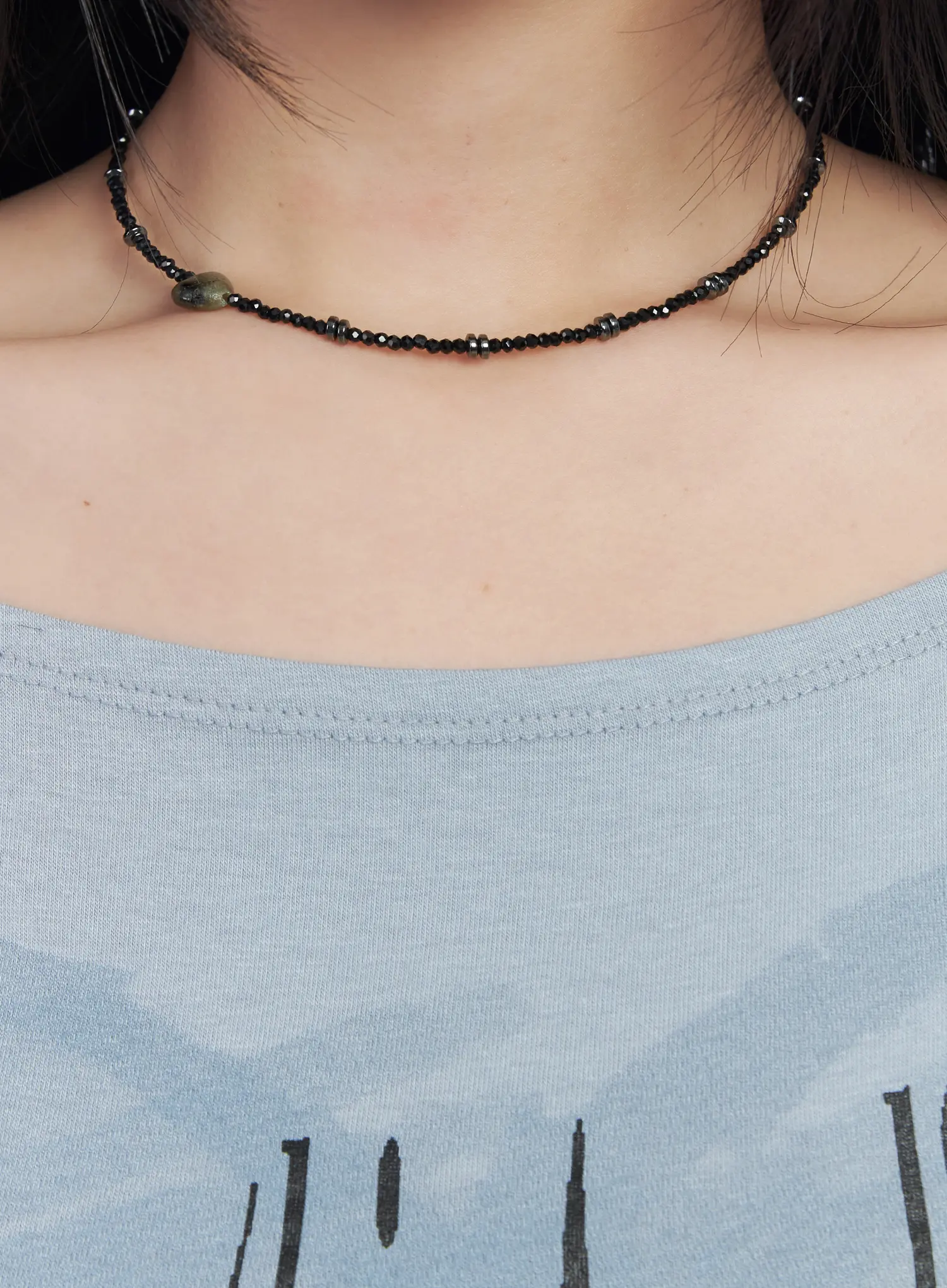 Simple Heart Charm Choker Necklace CF503
