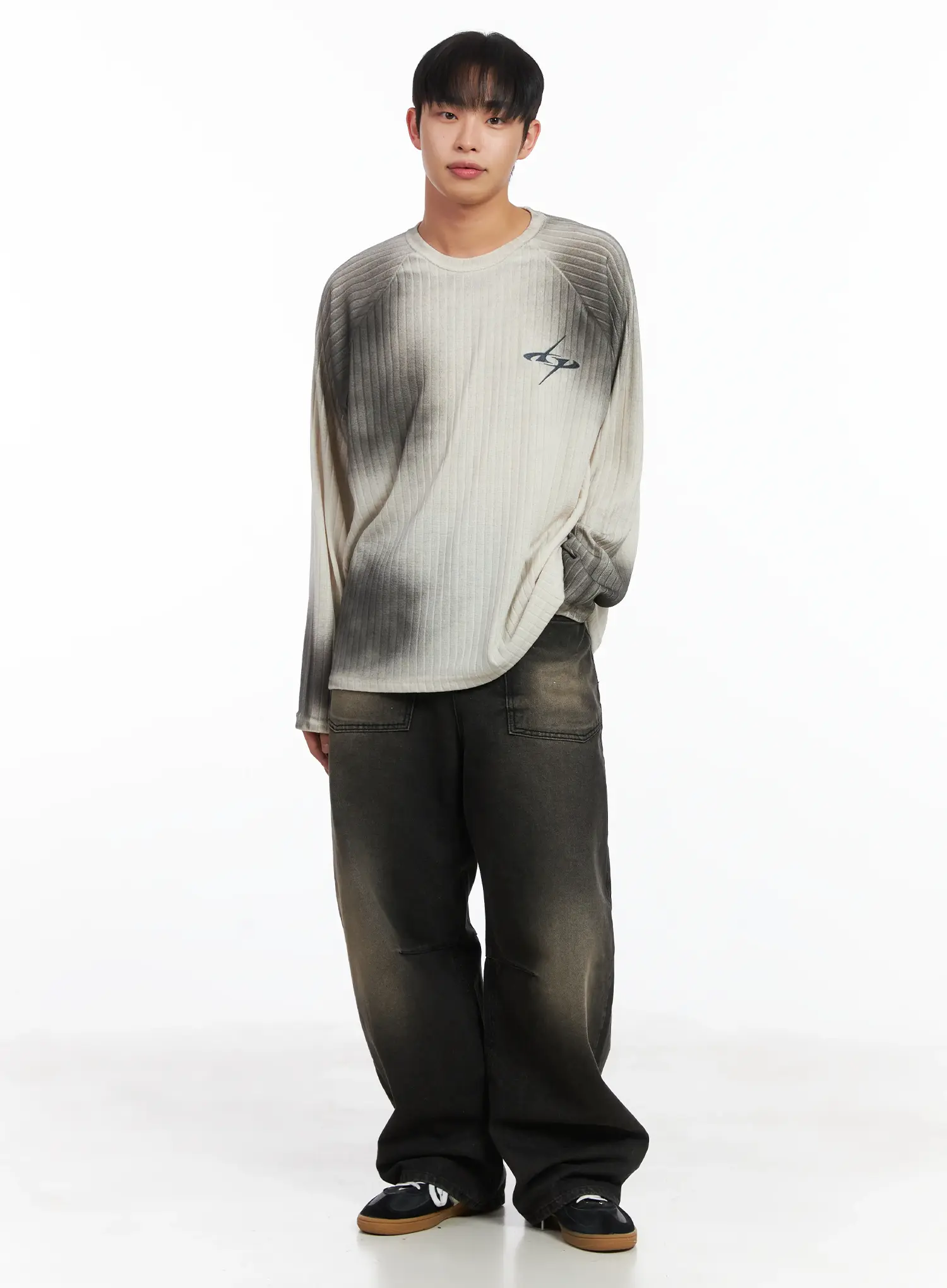 Simple Spray Paint Long Sleeve Tee ID515