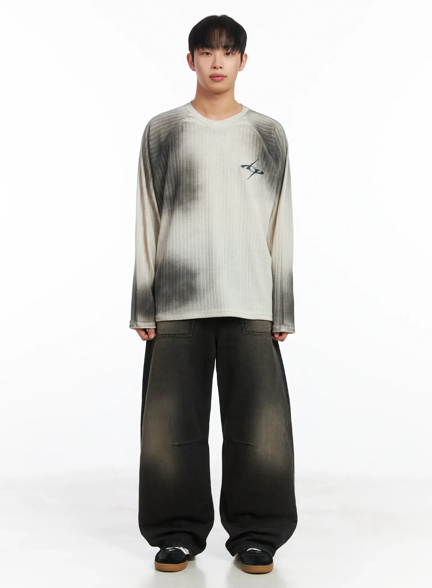 Simple Spray Paint Long Sleeve Tee ID515 - Image 3