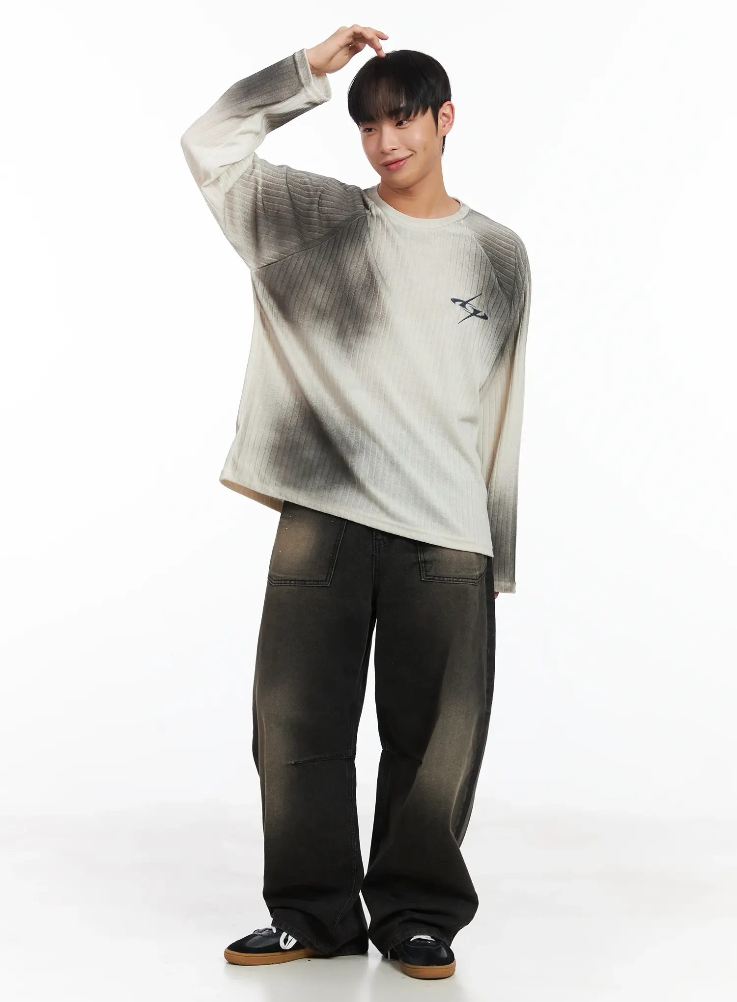 Simple Spray Paint Long Sleeve Tee ID515 - Image 7