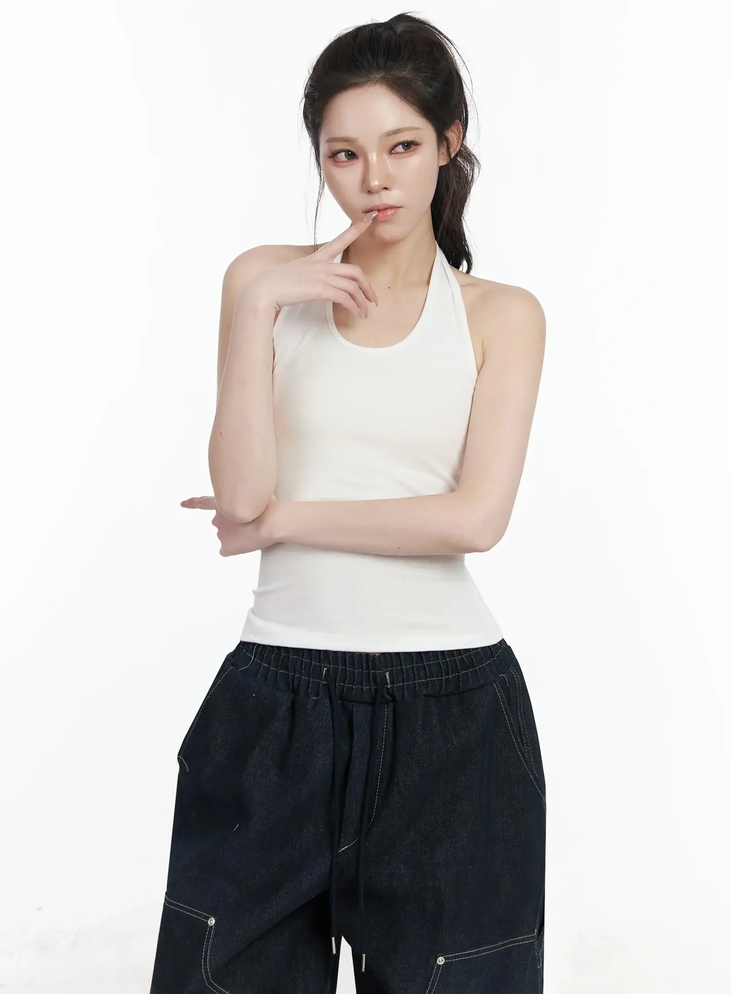Sleeveless Halter Neck Tank Top IJ528 - Image 2
