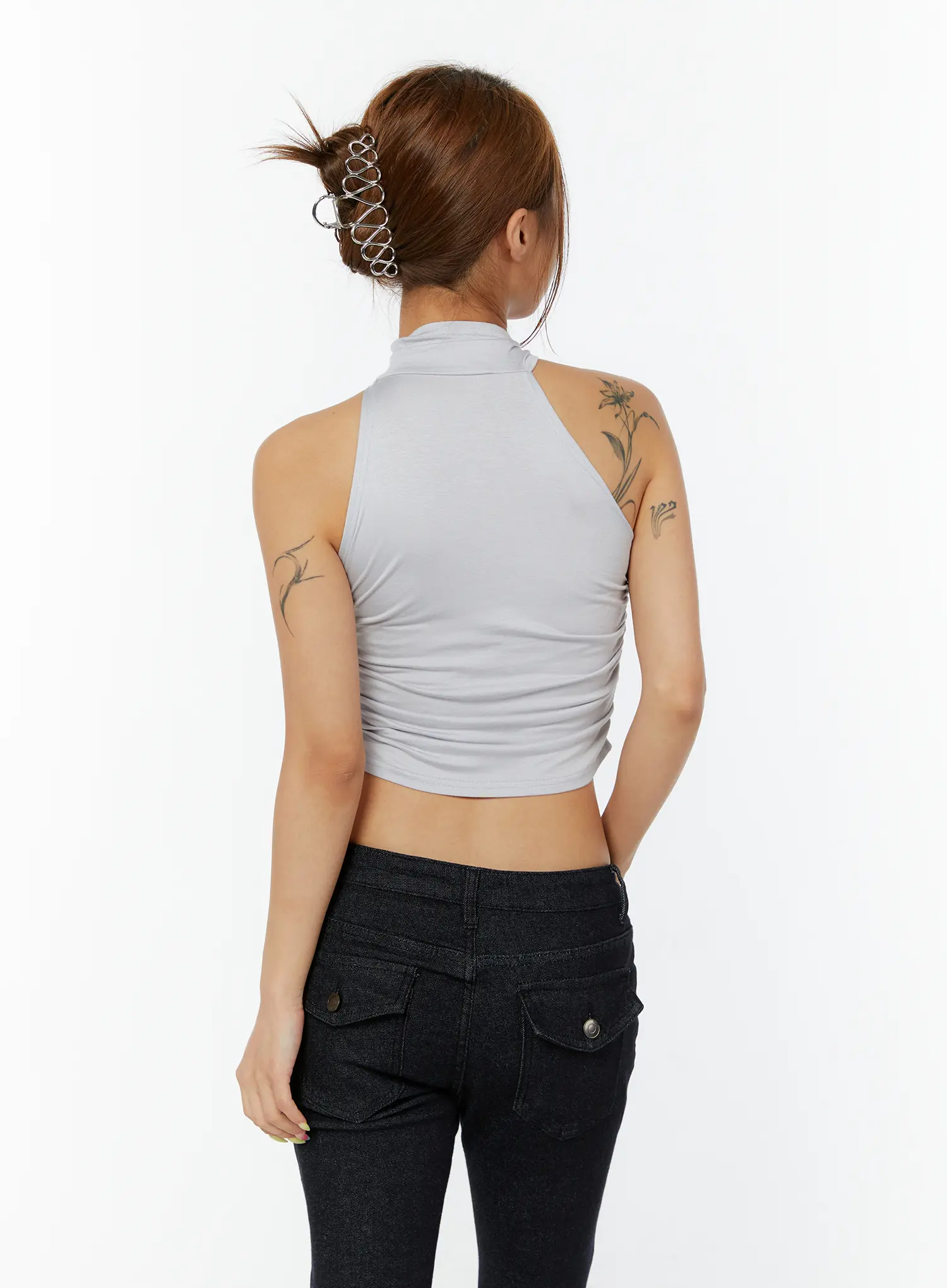 Sleeveless Shirred Halter Top CY520 - Image 11