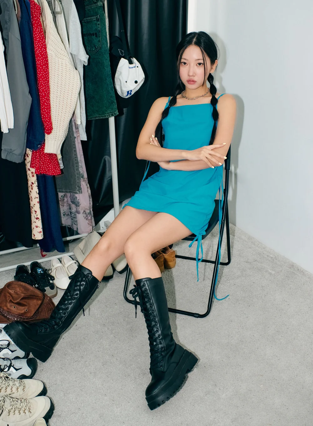 Sleeveless Side-Tie Mini Dress IS304 - Image 11