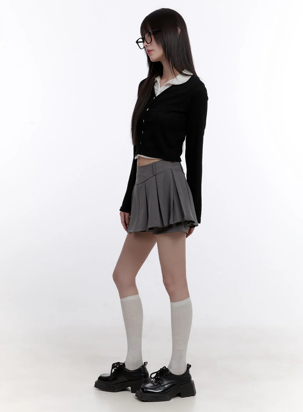 Slim-Fit Collar Layered Cardigan CF512 - Image 3