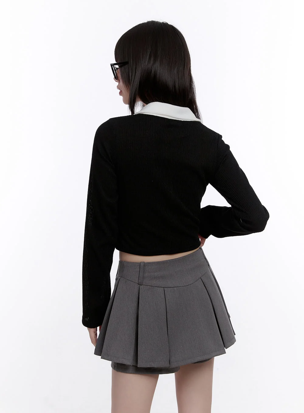 Slim-Fit Collar Layered Cardigan CF512 - Image 6