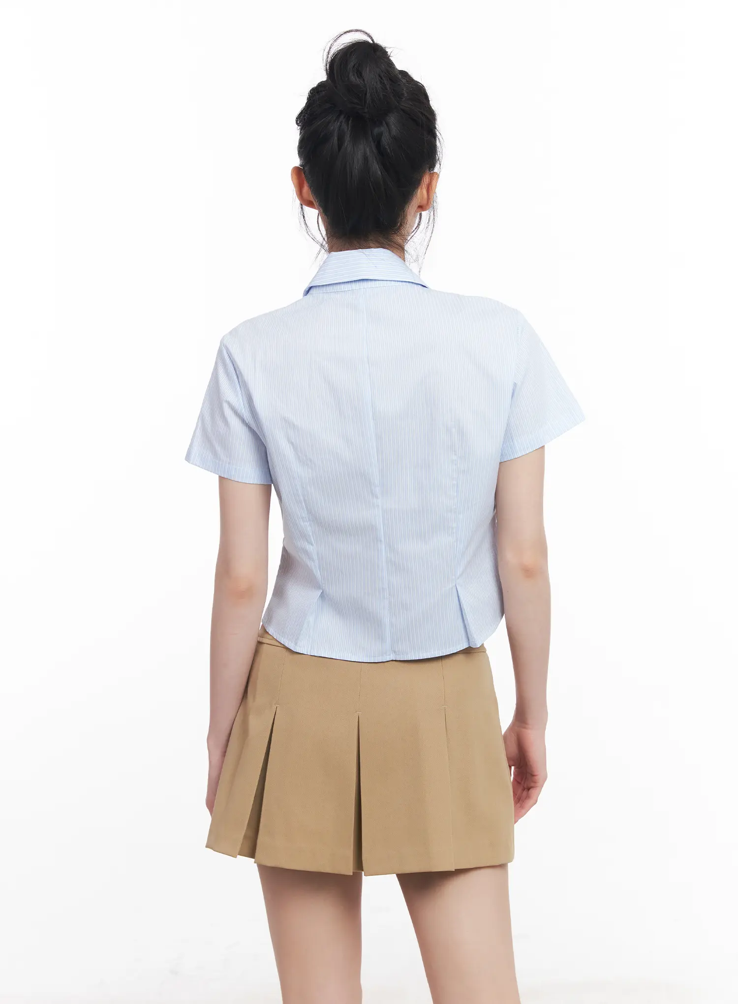 Slim-Fit Cropped Button-Up Shirt CU511 - Image 6