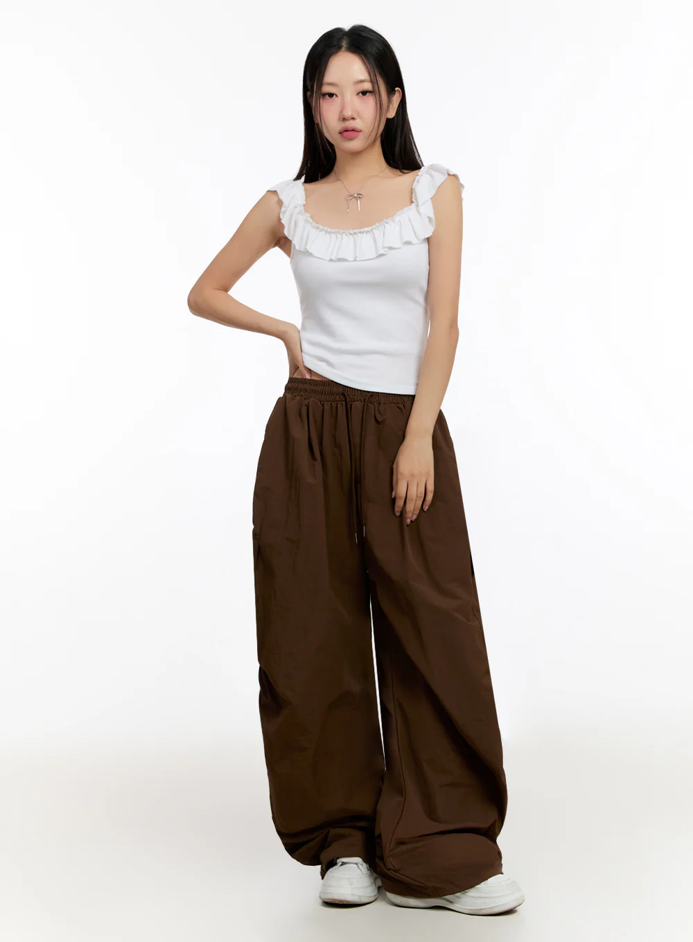 Slim-Fit Frill Tank Top IU509 - Image 11