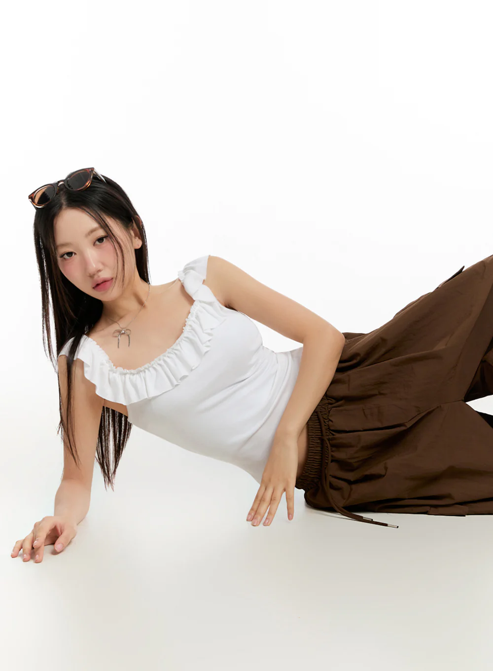 Slim-Fit Frill Tank Top IU509 - Image 14