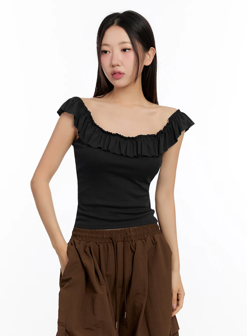 Slim-Fit Frill Tank Top IU509 - Image 16