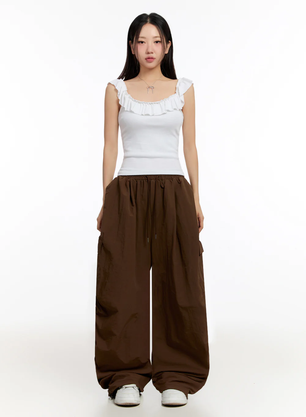 Slim-Fit Frill Tank Top IU509 - Image 4
