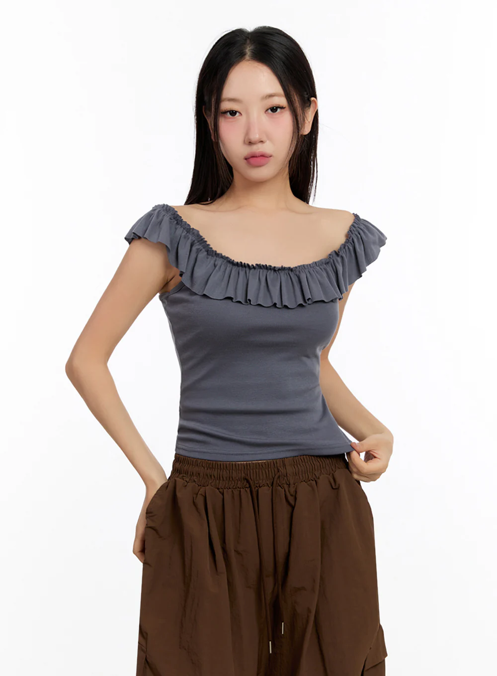 Slim-Fit Frill Tank Top IU509 - Image 6