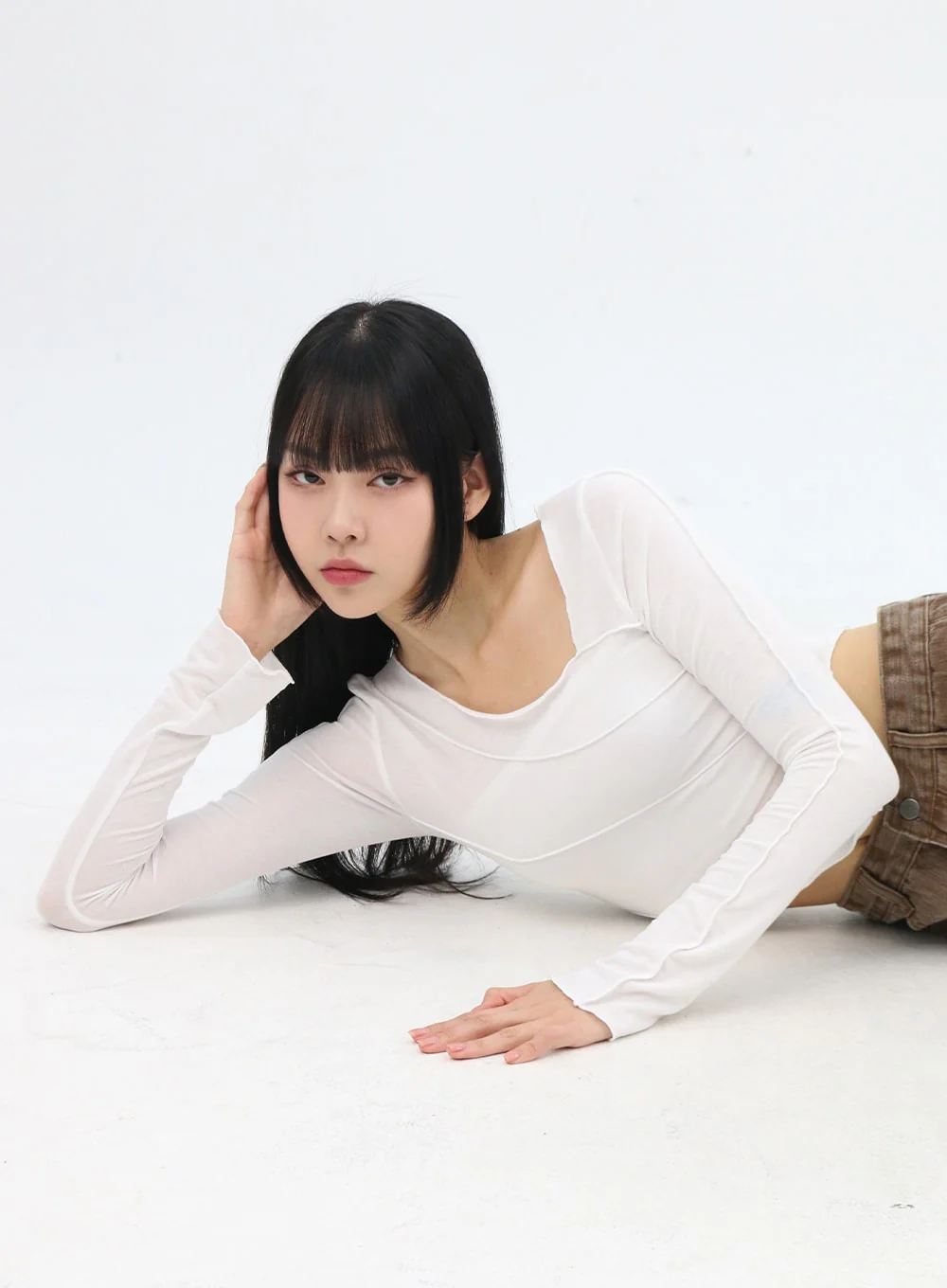 Slim Fit Long Sleeve Crop Tee IN310